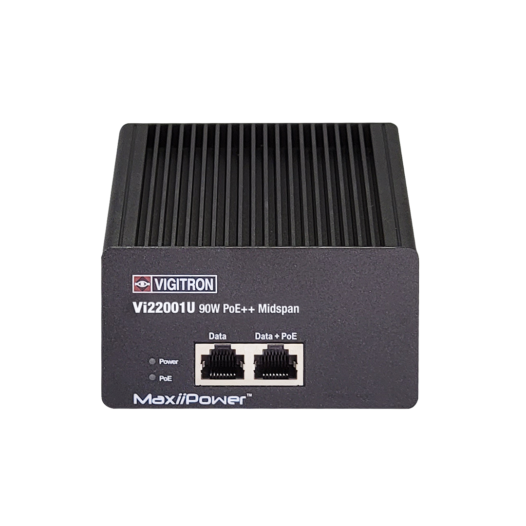 Vigitron - Vi22001U - 1- Port MaxiiPower af/at/bt 90W PoE Midspan w/ built in power supply