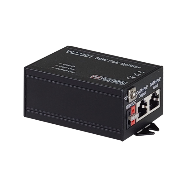 Vigitron - Vi22301 - MaxiiPower™ IEEE802.3af/at 60W PoE Splitter, PoE/12VDC/24DVC @ 30W output
