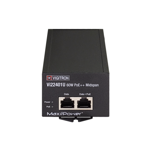 Vigitron - Vi22401U - 1-Port MaxiiPower™ af/at/bt 60W PoE Midspan w/ built in power supply
