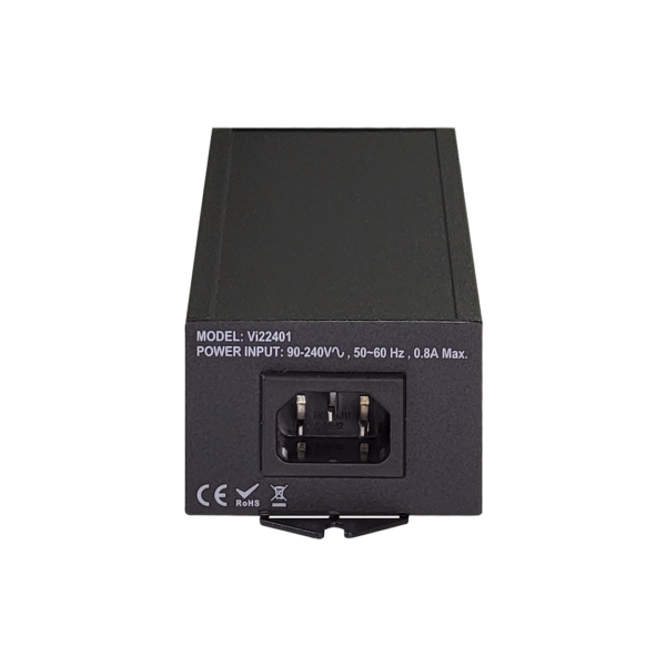 Vigitron - Vi22401U - 1-Port MaxiiPower™ af/at/bt 60W PoE Midspan w/ built in power supply