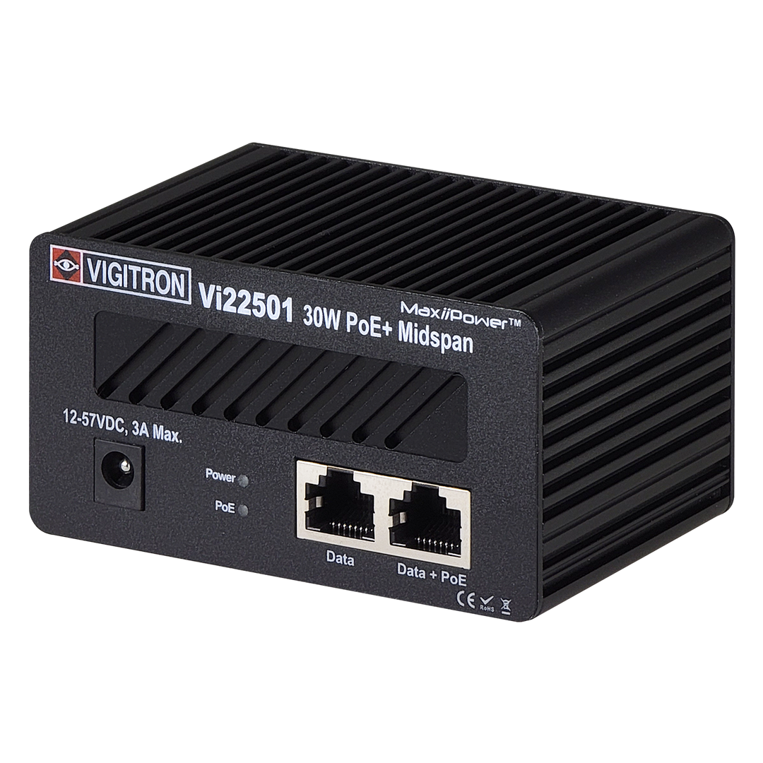 Vigitron - Vi22501 - 1-Port MaxiiPower™ af/at 30W Midspan, 12-48VDC input