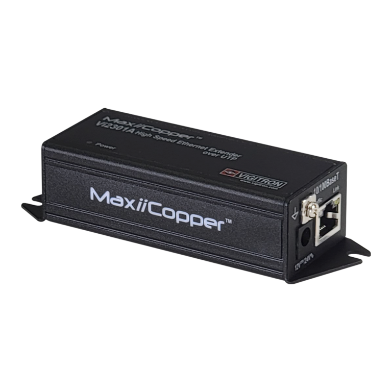 Vigitron - Vi2301AU - 1-Port MaxiiCopper Ethernet Extender over UTP, af/at/bt 90W PoE,, Requires PoE source or optional Vi0012 power supply