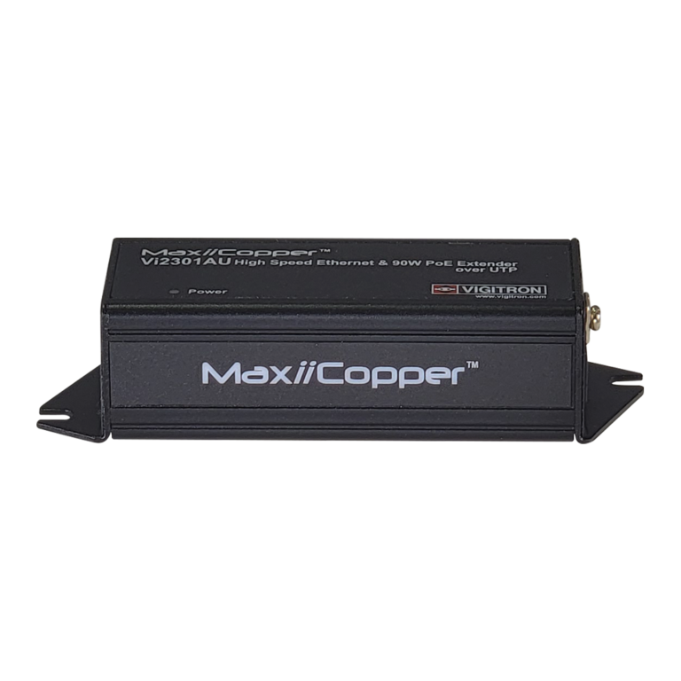 Vigitron - Vi2301AU - 1-Port MaxiiCopper Ethernet Extender over UTP, af/at/bt 90W PoE,, Requires PoE source or optional Vi0012 power supply