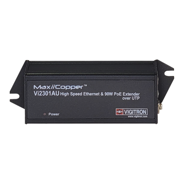 Vigitron - Vi2301AU - 1-Port MaxiiCopper Ethernet Extender over UTP, af/at/bt 90W PoE,, Requires PoE source or optional Vi0012 power supply