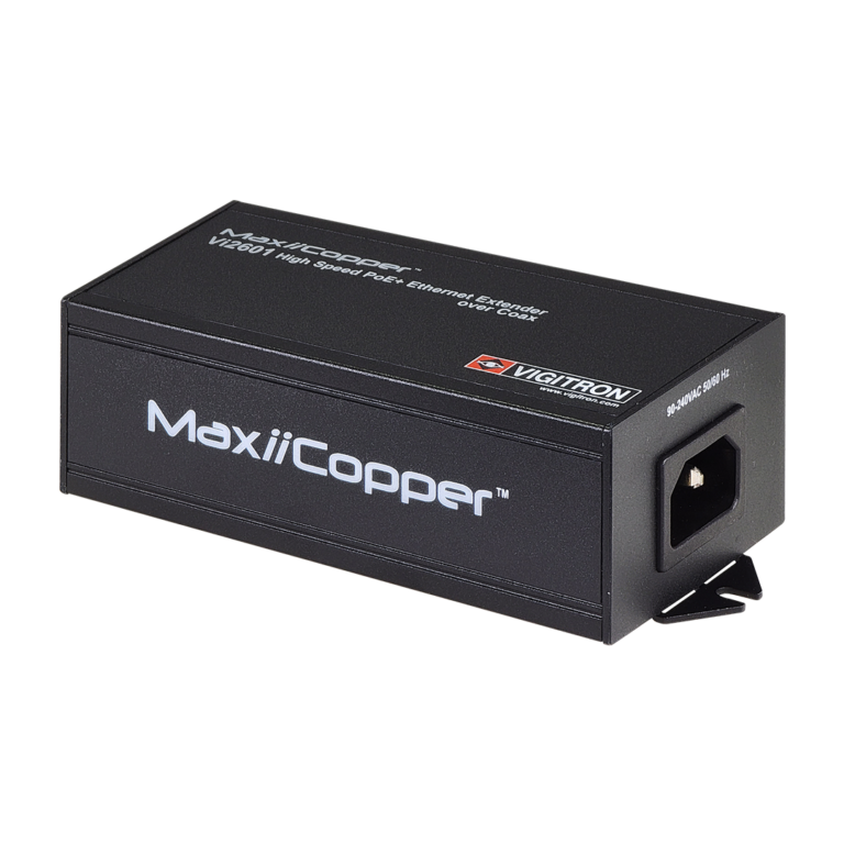 Vigitron - Vi2601 - 1-Port MaxiiPower Ethernet Extender over Coax, af/at 30W Midspan w/built-in power supply