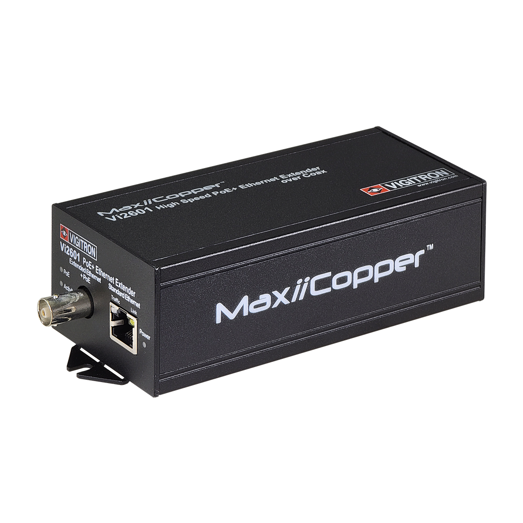Vigitron - Vi2601 - 1-Port MaxiiPower Ethernet Extender over Coax, af/at 30W Midspan w/built-in power supply