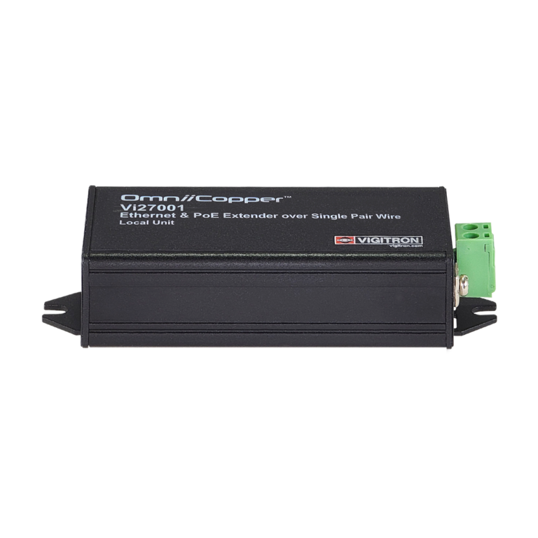 Vigitron - Vi27001 - 1-Port OmniiCopper™ Single Pair Ethernet and af/at 36W PoE Receiver. Requires 52-57V power supply