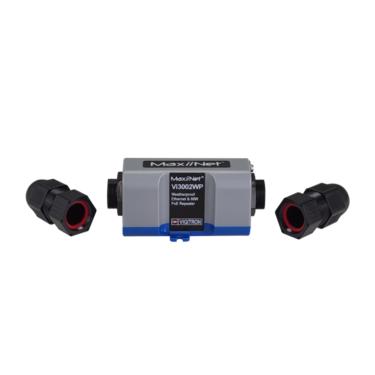Vigitron - Vi3002WP - 10/100 MaxiiNet™ Ethernet & af/at 60W PoE Repeater, Hardened, IP67 Weatherproof