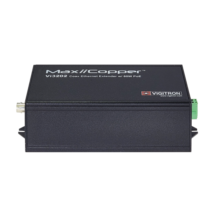 Vigitron - Vi3202 - 1-Port MaxiiPower Ethernet Extender over Coax, af/at 60W PSE, powered by 24VDC/AC