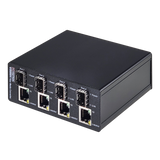Vigitron - Vi50004 - 4-Port MaxiiFiber™ 1G Ethernet Media Converter, Powered by PoE or 12VDC @ 3A PS