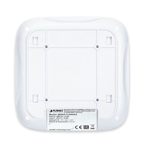 Planet - WDAP-C1800AX - Dual Band 802.11ax 1800Mbps Ceiling-mount Wireless Access Point with 802.3at PoE+ and 2 10/100/1000T LAN Ports
