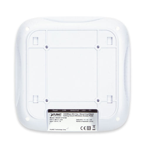 Planet - WDAP-C7210E - 1200Mbps 802.11ac Wave 2 Dual Band Ceiling-mount Wireless Access Point