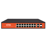 Wi-Tek - WI-PMS320GF - 16GE+2Combo SFP Full Giga 802.3af/at PoE Switch with 16Port PoE