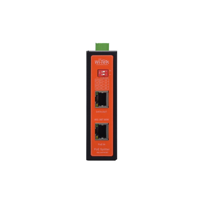 Wi-Tek - WI-POE55S-BT-I-DC - 1GE(BT 90W PD)+1GE Uplink PoE Splitter