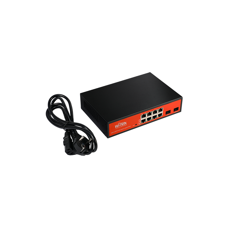 Wi-Tek - WI-PS310GF - 8GE+2SFP uplink Full Giga 802.3af/at PoE Switch with 8Port PoE