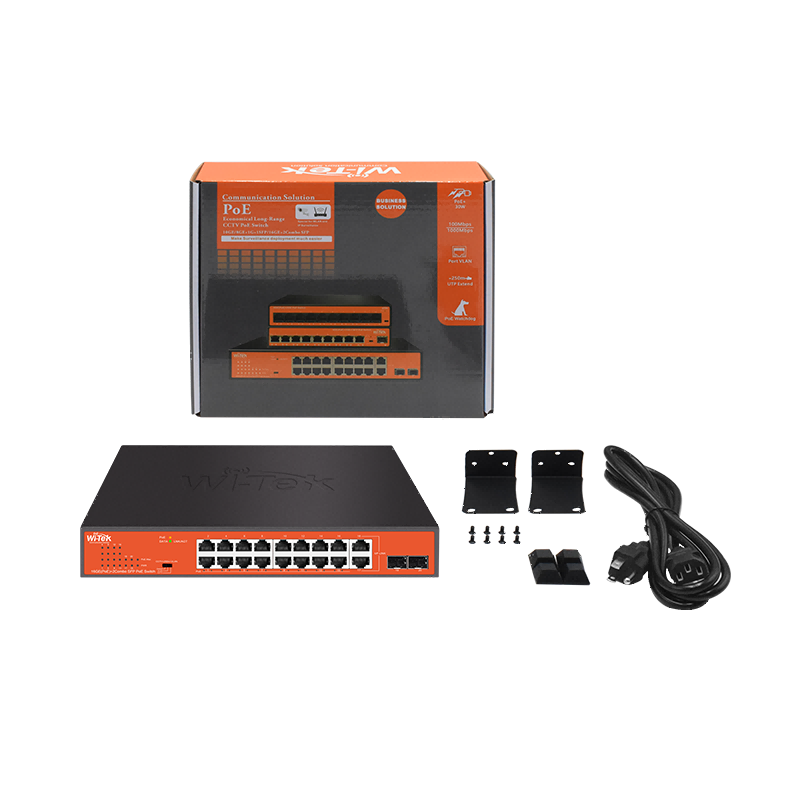 Wi-Tek - WI-PS318GFH - 16GE+2Combo SFP PoE Switch with 16Port PoE