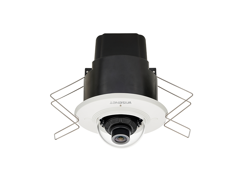 Hanwha - XND-8020F - Wisenet X powered by Wisenet 5 network flush mount dome camera, 5MP @ 30fps, 3.7mm fixed lens (97.5°), triple codec H.265/H.264/MJPEG with WiseStream II technology, 120dB WDR, USB port for easy installation, advanced video analyt