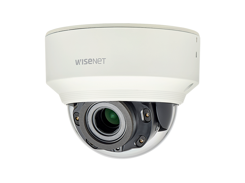 Hanwha - XND-L6080RV - Wisenet X powered by Wisenet 5 network indoor vandal dome camera, 2MP, Full HD(1080p) @60fps, motorized vari-focal lens 3.1x (3.2~10mm) (109°~33.2°), triple codec H.265/H.264/MJPEG with WiseStream II technology, 120dB WDR, USB 