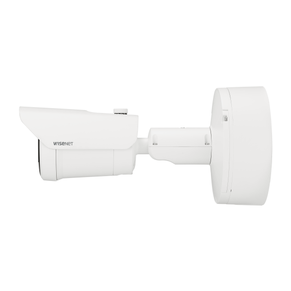 Hanwha - XNO-9083R - Powered by WN7, X-Plus series, Outdoor Network AI IR Bullet Camera, 4K resolution @ 30FPS, 4.4~9.3mm(2.1x) (112.1°~47.5°) motorized varifocal lens, Triple codec (H.265/H.264/MJPEG), IR viewable length 50m (164ft), USB port for ea