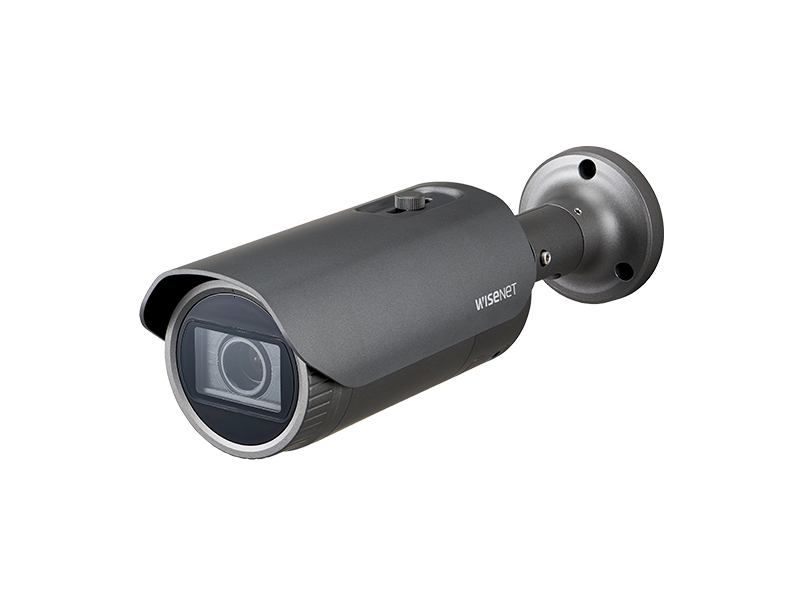 Hanwha - XNO-L6080R - Wisenet X powered by Wisenet 5 network IR outdoor bullet camera, 2MP, Full HD(1080p) @60fps, motorized vari-focal lens 3.1x (3.2~10mm) (109°~33.2°), triple codec H.265/H.264/MJPEG with WiseStream II technology, 120dB WDR, USB po