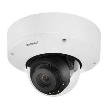 Hanwha - XNV-8081R - Wisenet X series Plus powered by Wisenet 5 IR network outdoor vandal dome camera, modular structure, 5MP @ 30fps, motorized vari-focal lens 2.6x (3.6~9.4mm) (102.5°~38.7°), triple codec H.265/H.264/MJPEG with WiseStream II techno