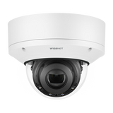 Hanwha - XNV-8081RE - Wisenet X powered by Wisenet 5 network IR outdoor vandal dome camera with PoE Extender, PoE+ in PoE out, 5MP @30fps, Motorized Varifocal Lens (3.9mm ~9.4mm), triple codec H.265/H.264/MJPEG with WiseStream II technology,WDR 120dB