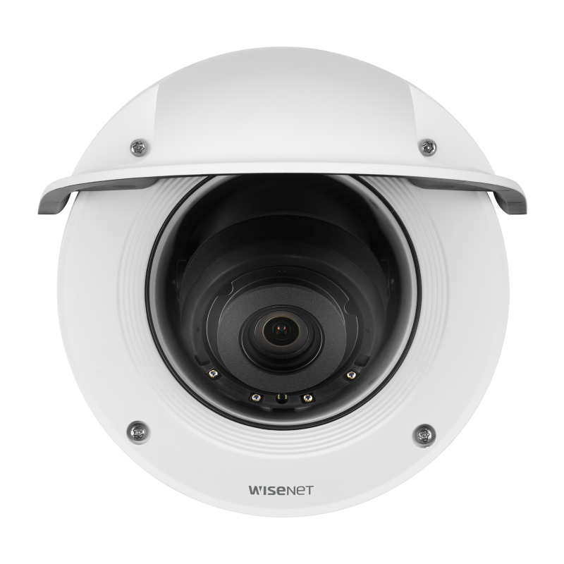 Hanwha - XNV-8081RE - Wisenet X powered by Wisenet 5 network IR outdoor vandal dome camera with PoE Extender, PoE+ in PoE out, 5MP @30fps, Motorized Varifocal Lens (3.9mm ~9.4mm), triple codec H.265/H.264/MJPEG with WiseStream II technology,WDR 120dB