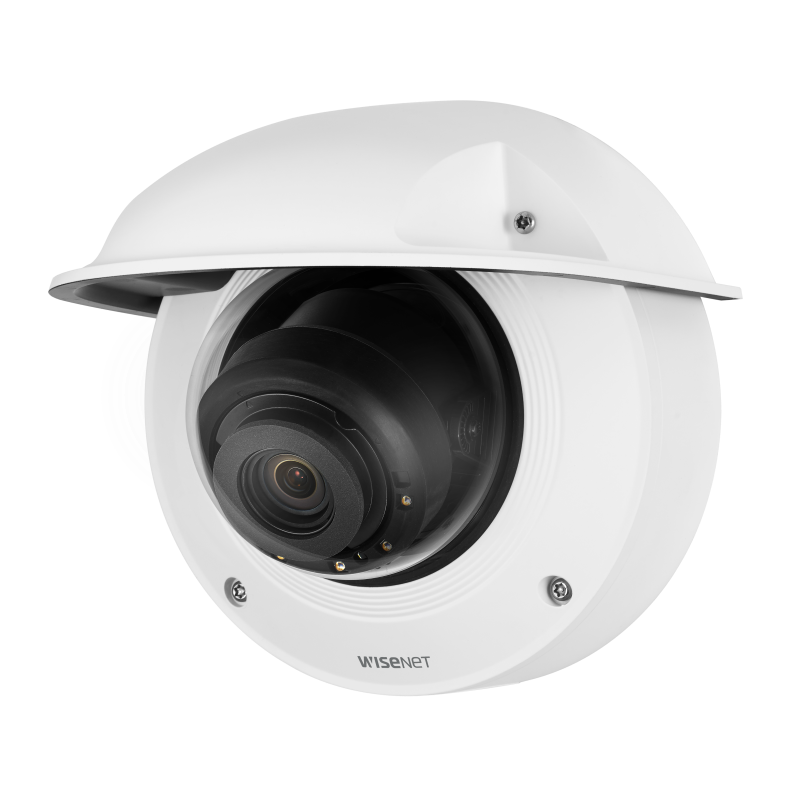 Hanwha - XNV-8081RE - Wisenet X powered by Wisenet 5 network IR outdoor vandal dome camera with PoE Extender, PoE+ in PoE out, 5MP @30fps, Motorized Varifocal Lens (3.9mm ~9.4mm), triple codec H.265/H.264/MJPEG with WiseStream II technology,WDR 120dB