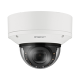 Hanwha - XNV-9083R - Powered by WN7, X-Plus series, Outdoor Network AI IR Vandal Dome Camera, 4K resolution @ 30FPS, 4.4~9.3mm(2.1x) (112.1°~47.5°) motorized varifocal lens, Triple codec (H.265/H.264/MJPEG), IR viewable length 50m (164ft), USB port f