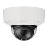 Hanwha - XNV-C9083R - Powered by WN7, Outdoor Network AI IR Vandal Dome Camera, 4K resolution @ 30FPS, 4.4~9.3mm(2.1x) (112.1°~47.5°) motorized varifocal lens, Triple codec (H.265/H.264/MJPEG), IR viewable length 40m (131.2ft), USB port for easy inst
