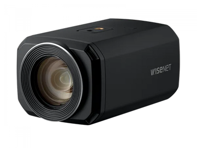 Hanwha - XNZ-6320A - Wisenet X powered by Wisenet 5 network zoom box camera, 2MP, Full HD(1080p) @60fps, 32X optical zoom lens (4.44mm ~ 142.6mm) (61.8º ~ 2.19º), triple codec H.265/H.264/MJPEG with WiseStream II technology, 150dB WDR, USB port for e