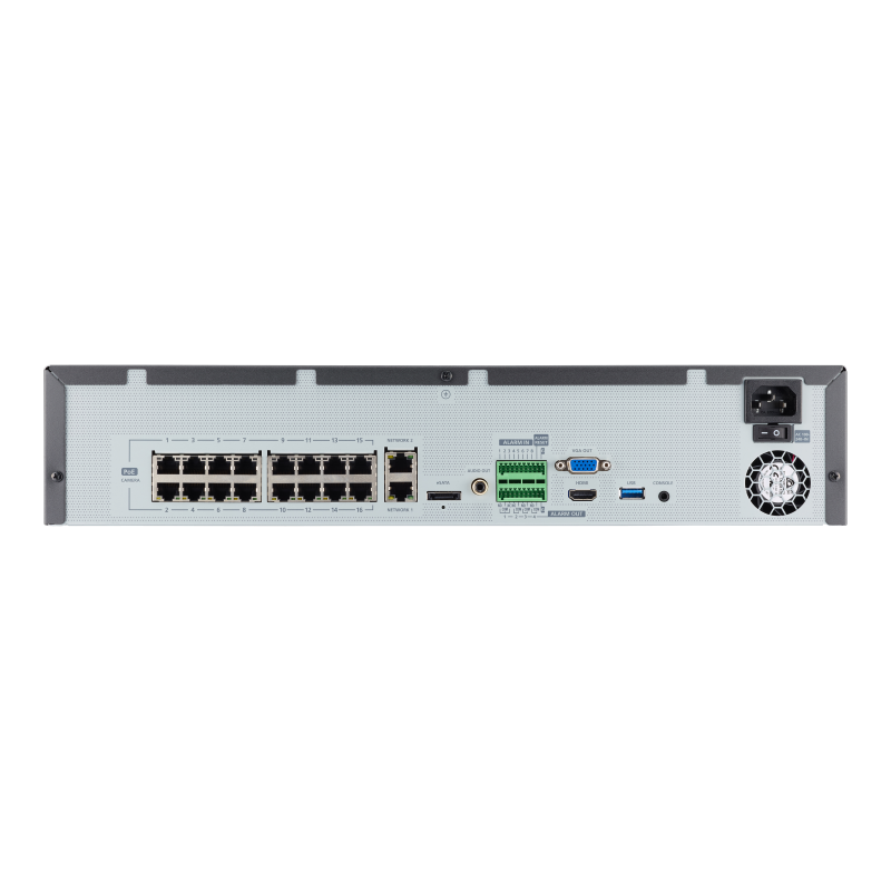 Hanwha - XRN-1610SA-24TB - WiseNet X Series 16-Channel 12MP PoE+ NVR with 24TB HDD