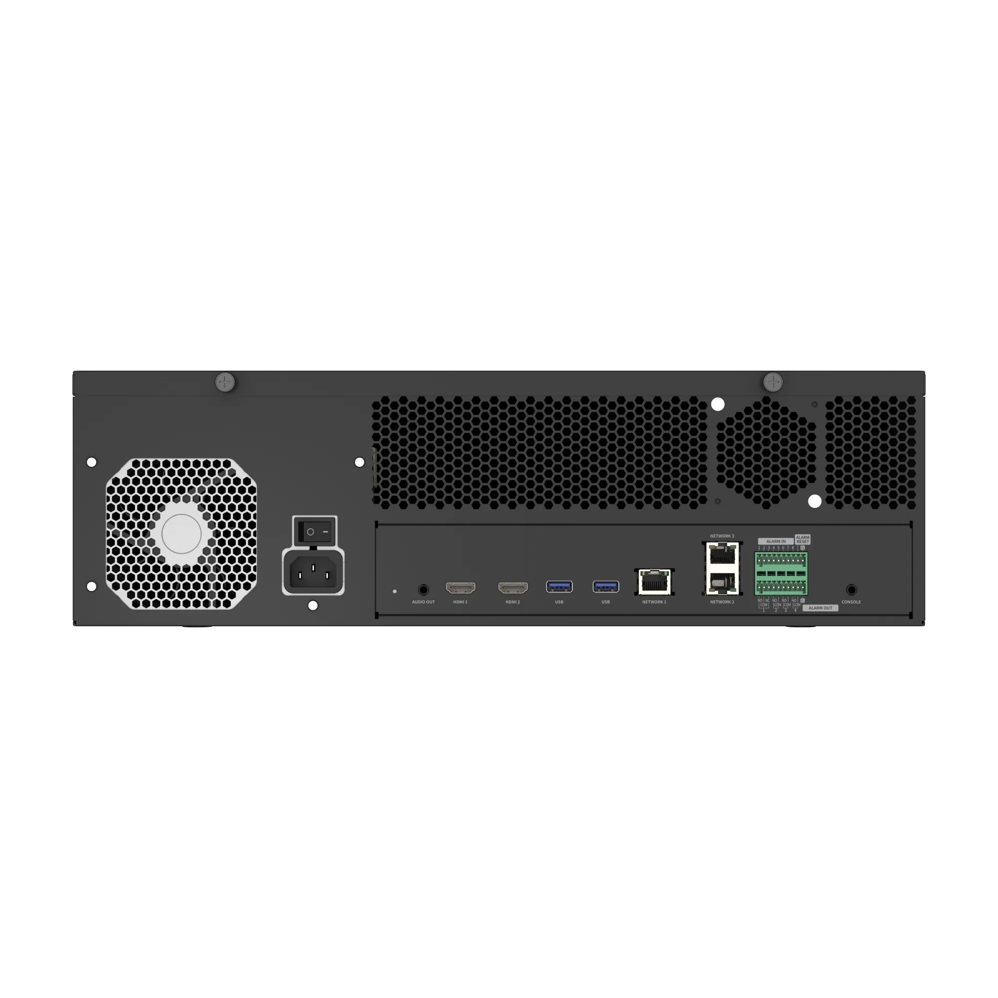 Hanwha - XRN-3220B4-64TB - 8K NVR (Intel based), 32Ch, 64TB RAW, 16 SATA HDD bays (up to 10TB per HDD), H.265/H.264/MJPEG, SUNAPI, ONVIF, ARB (Automatic Recovery Backup) & Failover (N+1), Up To 520 Mbps Recording / Up To 200 Mbps Playback, Dual Strea