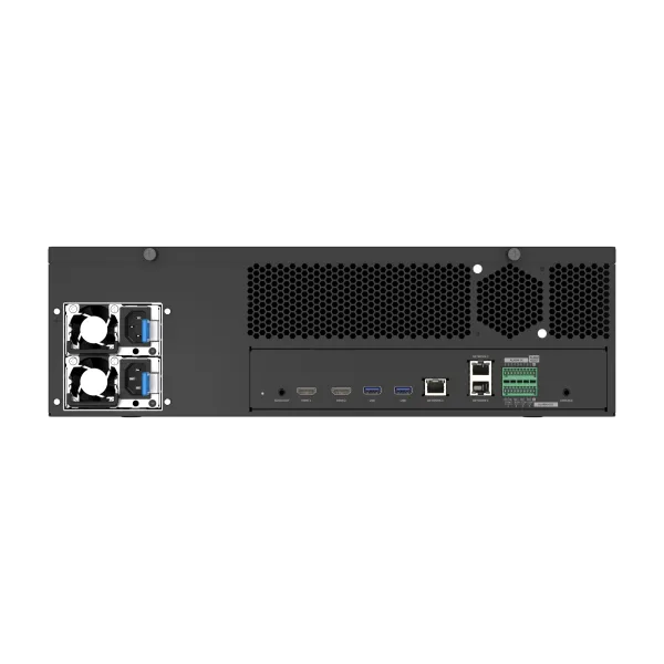 Hanwha - XRN-6420DB4-32TB - 8K NVR (Intel based), 64Ch, 32TB RAW, 16 SATA HDD bays (up to 10TB per HDD), H.265/H.264/MJPEG, SUNAPI, ONVIF, ARB (Automatic Recovery Backup) & Failover (N+1), Up To 520 Mbps Recording / Up To 200 Mbps Playback, Dual Stre