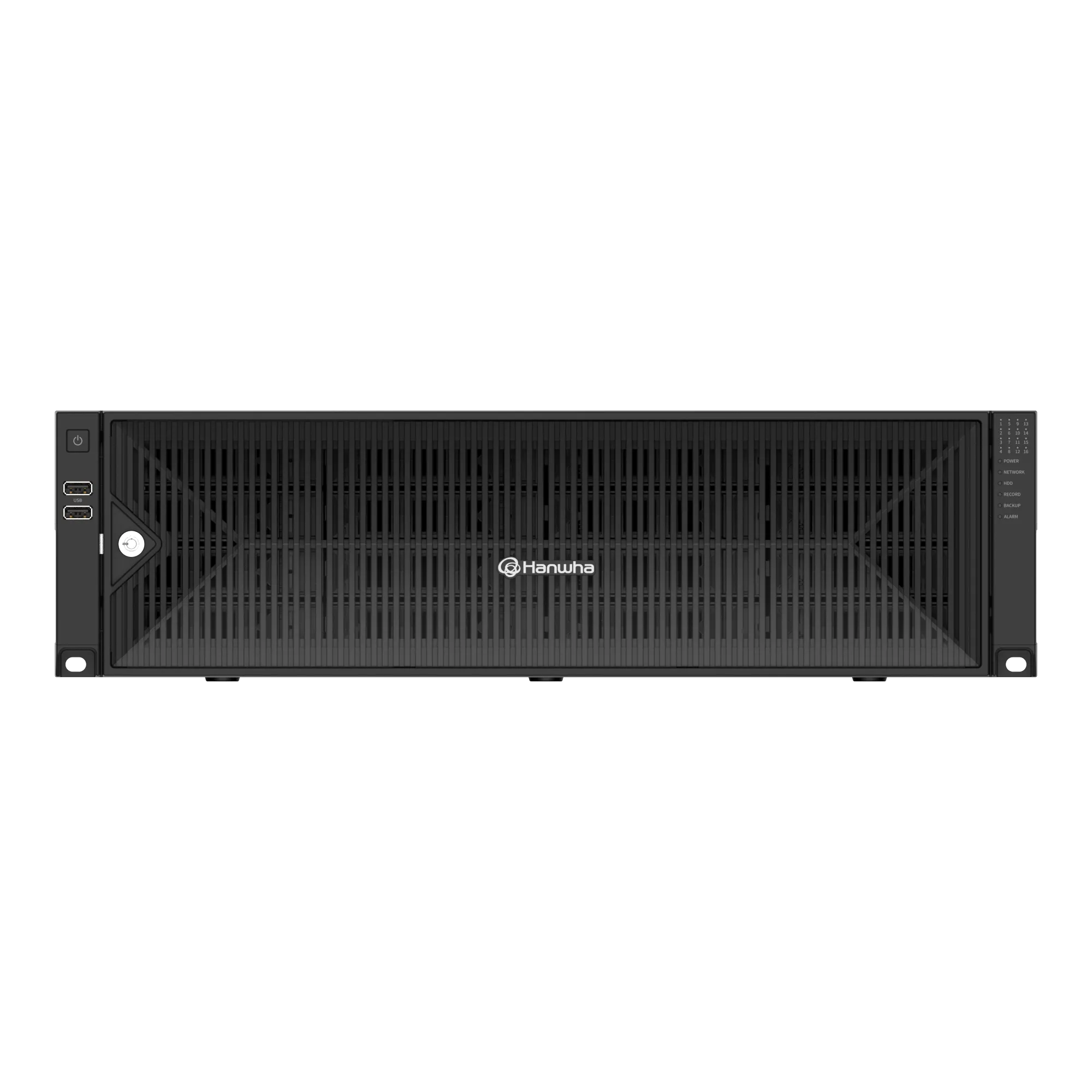 Hanwha - XRN-6420DB4-128TB - 8K NVR (Intel based), 64Ch, 128TB RAW, 16 SATA HDD bays (up to 10TB per HDD), H.265/H.264/MJPEG, SUNAPI, ONVIF, ARB (Automatic Recovery Backup) & Failover (N+1), Up To 520 Mbps Recording / Up To 200 Mbps Playback, Dual St