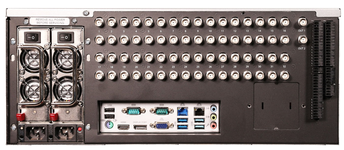 ExacqVision - 4808-36T-R4ZL-E - 28 TB Z-Series hybrid 4U recorder enterprise linux with 8 IP cameras licenses and 48 analog inputs