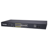 Vivotek - AW-FGT-180D-250 - Unmanaged PoE Switch (250W). 16xFE POE + 2G COMBO