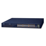 Planet - GS-4210-24P2S - IPv4, 24-Port Managed 802.3at POE+ Gigabit Ethernet Switch + 2-Port 100/1000X SFP (300W)