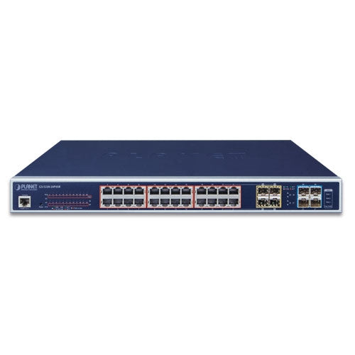 Planet - GS-5220-24P4X - L2+ 24-Port 10/100/1000T 802.3at PoE + 4-Port 10G SFP+ Managed Switch