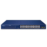Planet - GSW-2620HP - 24-Port 10/100/1000T 802.3at PoE + 2-Port 1000X SFP Gigabit Ethernet Switch