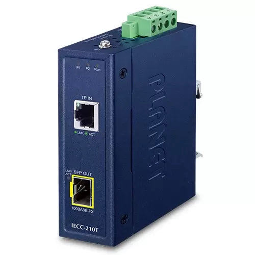 Planet - IECC-210T -  Industrial 1-Port 100TX + 1-Port 100FX SFP EtherCAT Media Converter