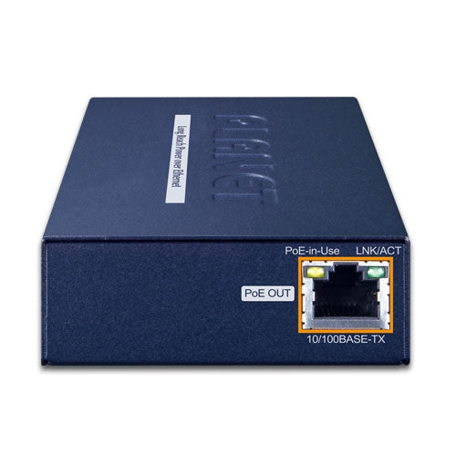 Planet - LRP-101CE -  1-Port 10/100TX POE PSE + 1-Port Coax Long Reach POE Extender, -20 to 70 Degree C 
