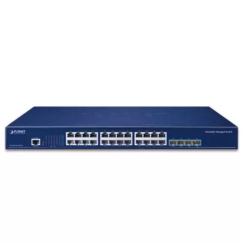 Planet - SGS-6310-24T4X - Layer 3 24-Port 10/100/1000T + 4-Port 10G SFP+ Stackable Managed Switch with Dual AC Redundant Power