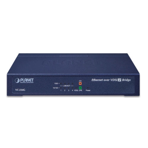 Planet - VC-234G - 4-Port 10/100/1000T Ethernet to VDSL2 Bridge - 30a profile w/ G.vectoring, RJ11
