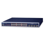 Planet - WGSW-24040HP - 24-Port 10/100/1000Mbps 802.3at PoE+ with 4 Shared SFP Managed Switch (220W)