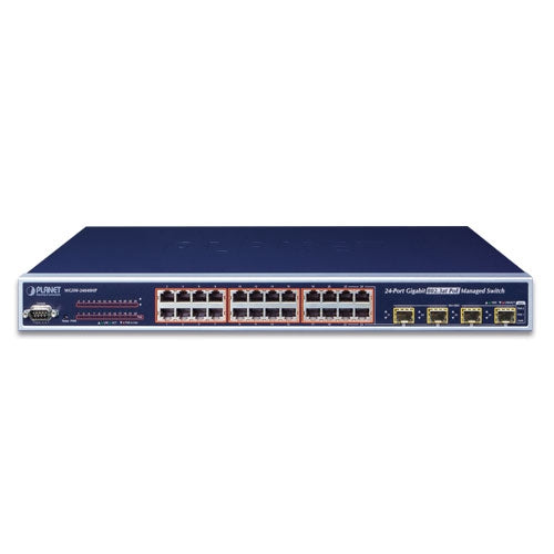 Planet - WGSW-24040HP - 24-Port 10/100/1000Mbps 802.3at PoE+ with 4 Shared SFP Managed Switch (220W)