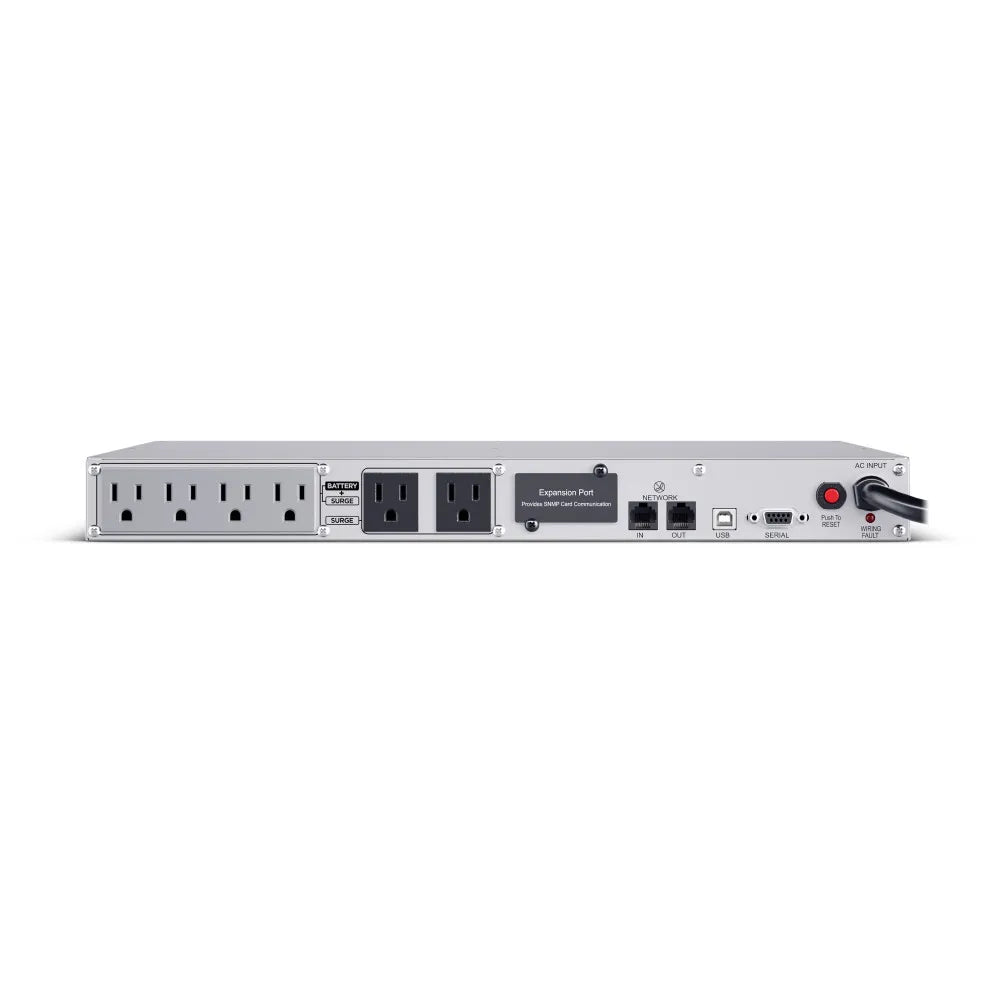 CYBERPOWER - CP1000PFCRM1U - 1000VA/600W 1U Rackmount UPS, 6 NEMA 5-15R Outlets, NEMA 5-15P Plug, 10 Ft. Cord, LCD, AVR, Sinewave, Relay, SNMP, PowerPanel Business Software, 3 Year Warranty