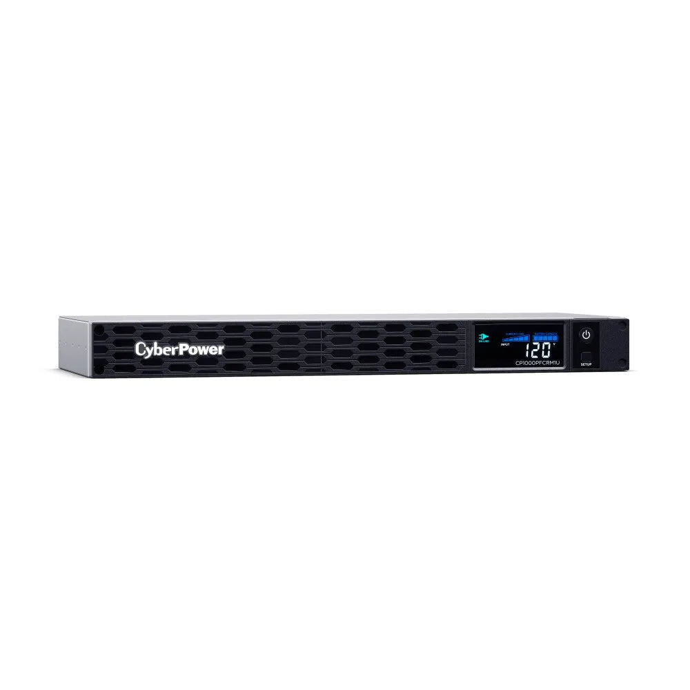CYBERPOWER - CP500PFCRM1U - 500VA/300W 1U Rackmount UPS, 6 NEMA 5-15R Outlets, NEMA 5-15P Plug, 10 Ft. Cord, LCD, AVR, Sinewave, Relay, SNMP, PowerPanel Business Software, 3 Year Warranty