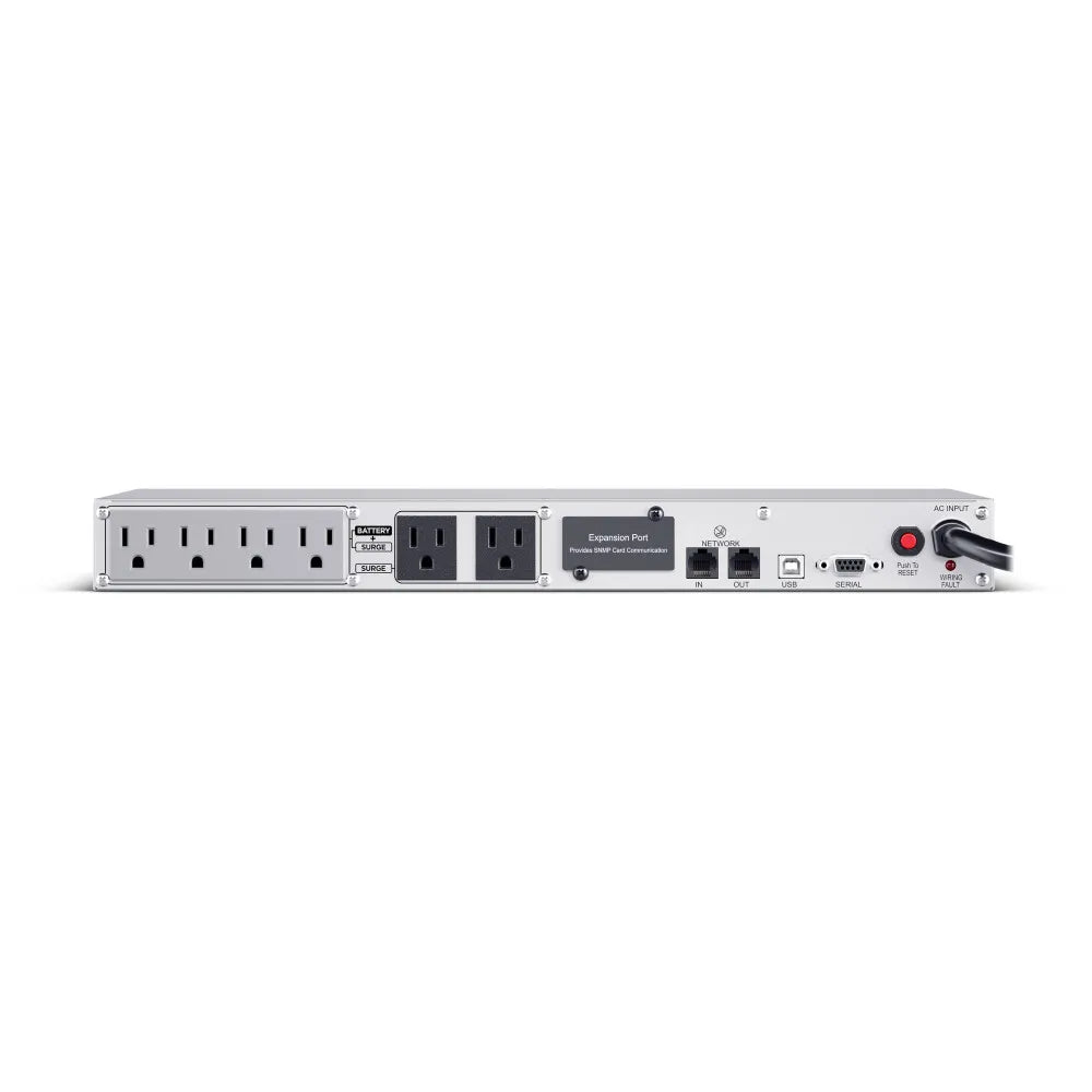 CYBERPOWER - CP700PFCRM1U - 700VA/400W 1U Rackmount UPS, 6 NEMA 5-15R Outlets, NEMA 5-15P Plug, 10 Ft. Cord, LCD, AVR, Sinewave, Relay, SNMP, PowerPanel Business Software, 3 Year Warranty