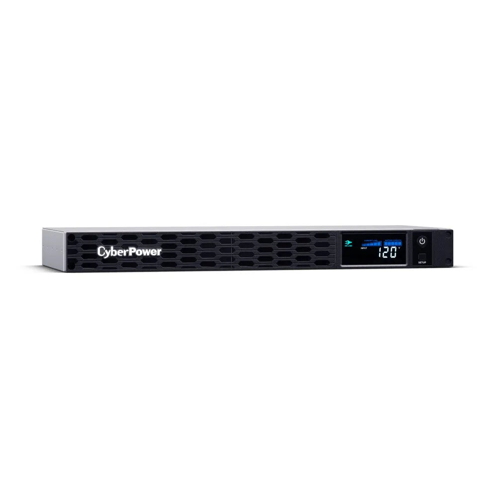 CYBERPOWER - CP700PFCRM1U - 700VA/400W 1U Rackmount UPS, 6 NEMA 5-15R Outlets, NEMA 5-15P Plug, 10 Ft. Cord, LCD, AVR, Sinewave, Relay, SNMP, PowerPanel Business Software, 3 Year Warranty